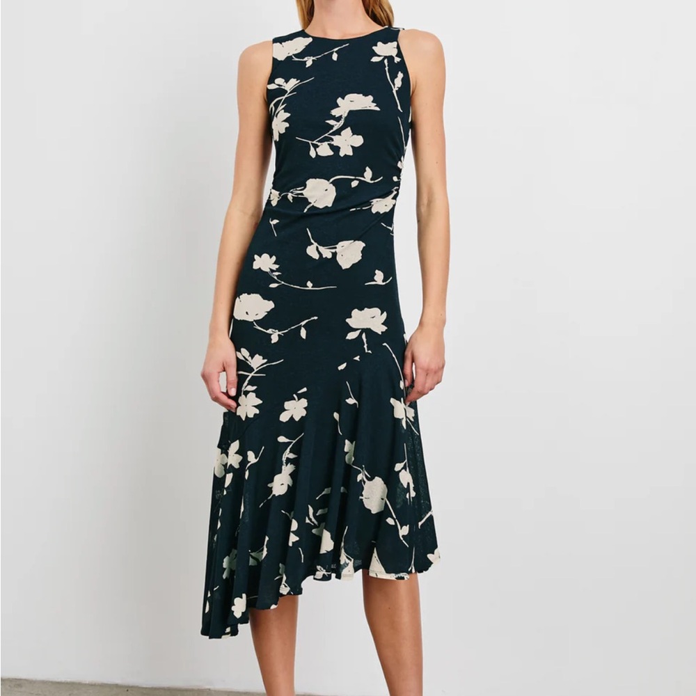 Rails Asymmetrical Dress - Navy and Cream Floral